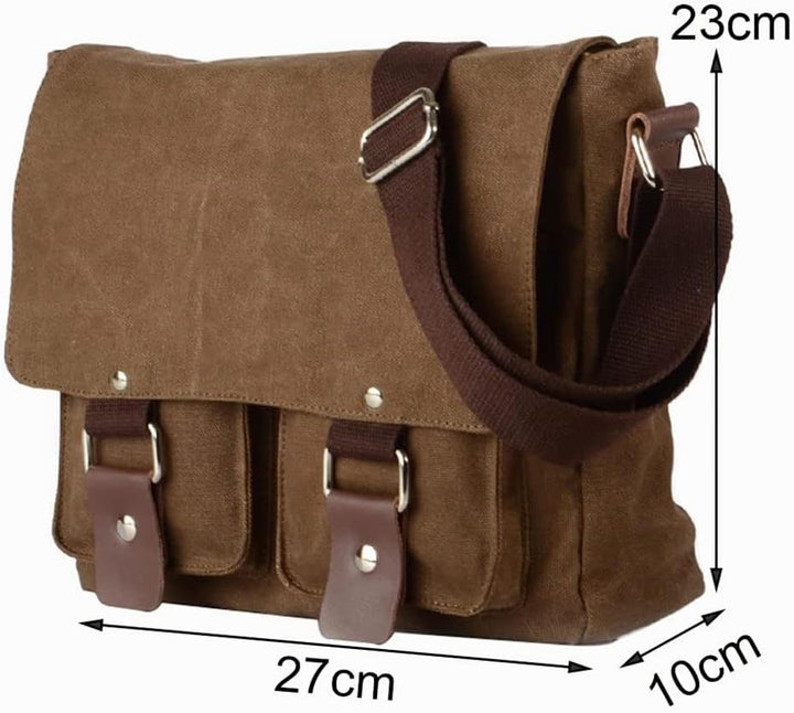 Neuleben Kameratasche Schultertasche mit abnehmbarem Kamerafach Vintage klein Umhängetasche Canvas f