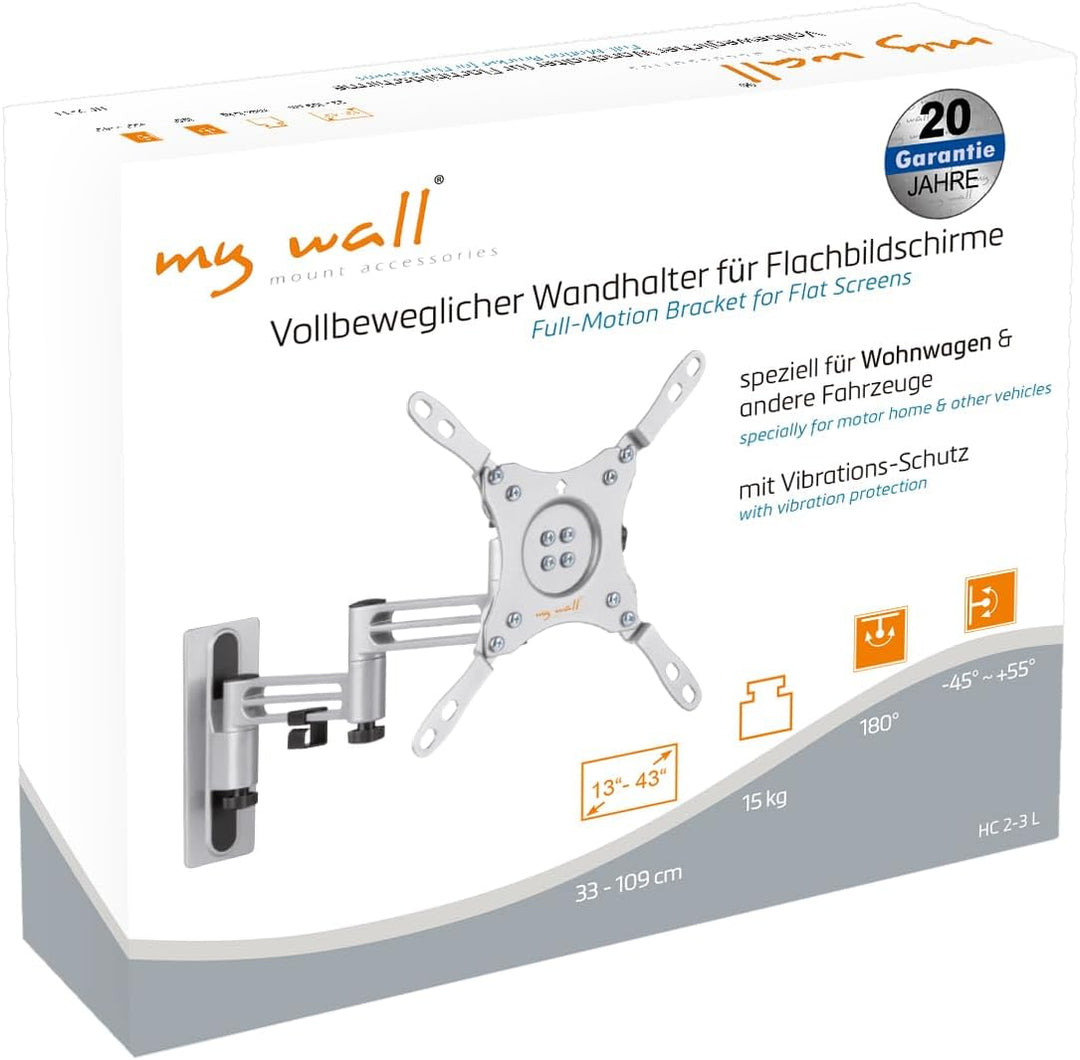 My Wall TV-Wandhalterung für Wohnmobile - HC2-3L, TV Wandhalterung für Wohnmobil und Wohnwagen, Fern