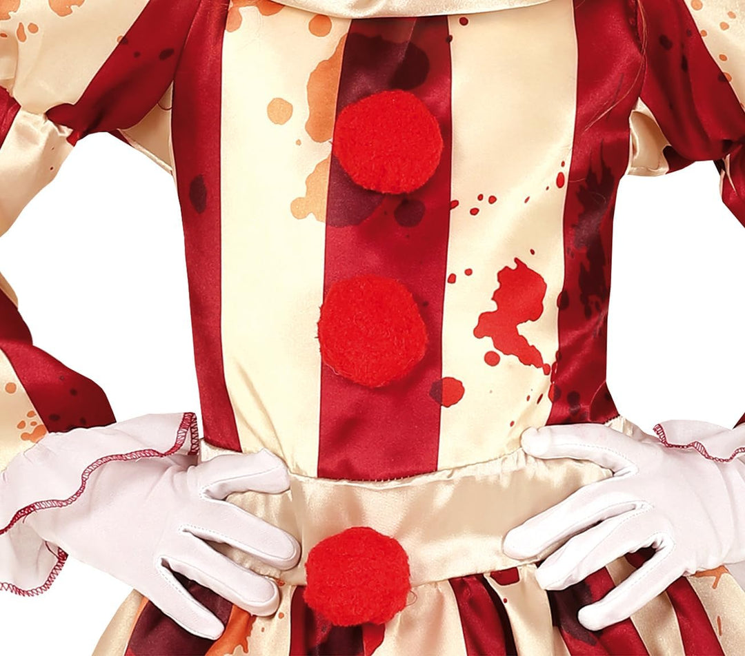 FIESTAS GUIRCA | Horror Clown Kostüm für Kinder - Kleid, Hose und Kragen für Mädchen - Ideal für Hal