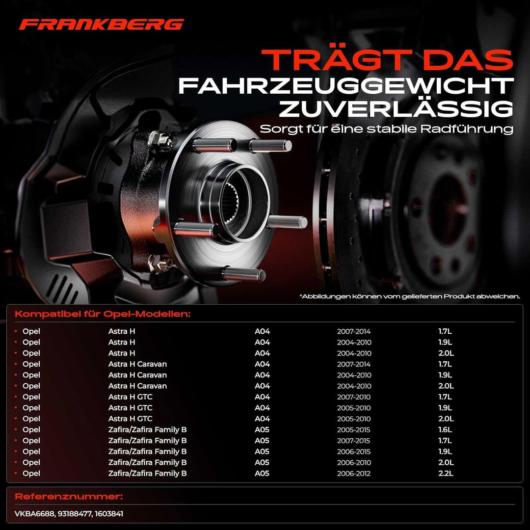 Frankberg 2x Radnabe Radlagersatz Vorne für Astra H Zafira B L48 L35 L08 L70 L67 A05 Schrägheck Komb