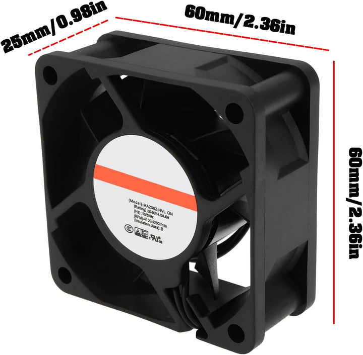 EMSea 2-adriger Lüfter 6025 AC220-240V 4,1/4,4W Kompatibel mit Sunon MA2062-HVL GN