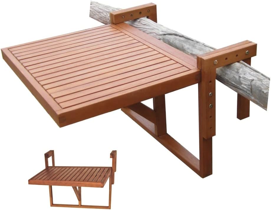 Garden Pleasure Balkon-Hängetisch Berkeley Beistelltische für den Patio, Holz, Schwarz
