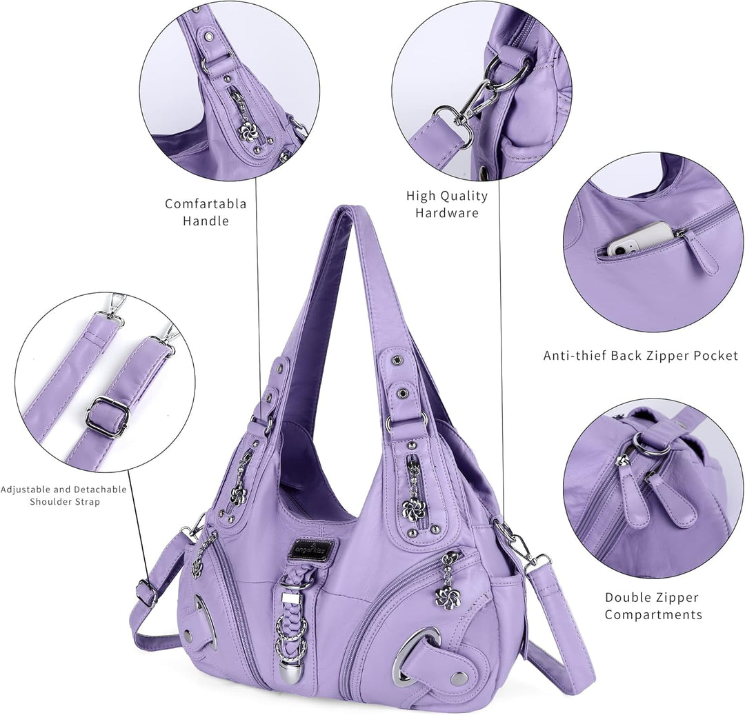 Angelkiss Hobo Geldbörsen und Handtaschen für Damen, Umhängetasche, gross, für den täglichen Gebrauc