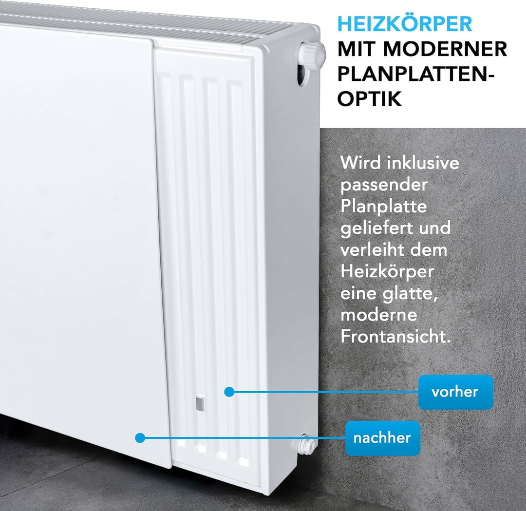 Planheizkörper mit Planfront glatt - Mittelanschluss - Kompakt- & Ventilheizkörper - Typ 22 - inkl.