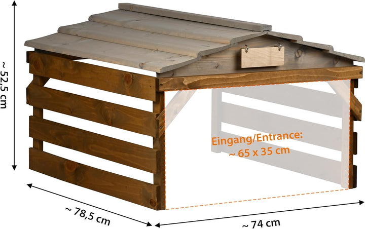 dobar® Mähroboter Garage aus Holz mit abnehmbarem Dach - Rasenroboter Unterstand mit individualisier