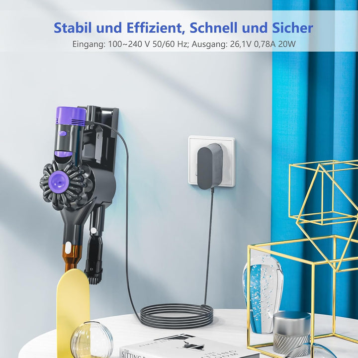 Ladekabel Dyson V8 Ladegerät 26.1V Netzteil für Dyson V8 V7 V6 DC58 DC59 DC60 DC61 DC72 SV03 SV04 SV