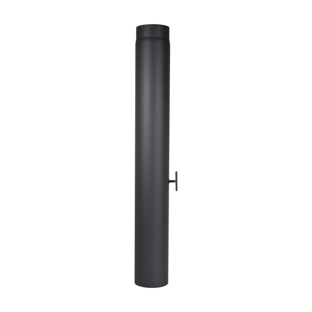 LANZZAS Ofenrohr 1000 mm mit Drosselklappe, im Durchmesser, DN, Ø 150 mm, Farbe: gussgrau - weitere
