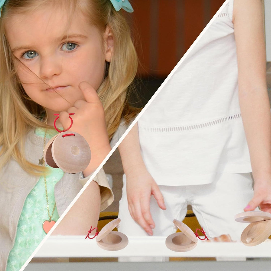 10 Stk Holzkastagnetten, 5,5cm Hölzerne Fingerkastagnetten Handklöppel Finger Percussion Rhythmusins