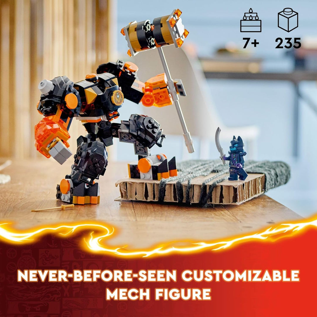 Lego NINJAGO Cole's Elemental Earth Mech Mini Ninja Spielzeug, anpassbare Actionfigur Abenteuerspiel