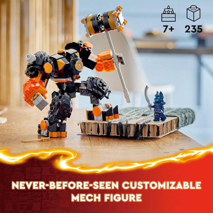 Lego NINJAGO Cole's Elemental Earth Mech Mini Ninja Spielzeug, anpassbare Actionfigur Abenteuerspiel