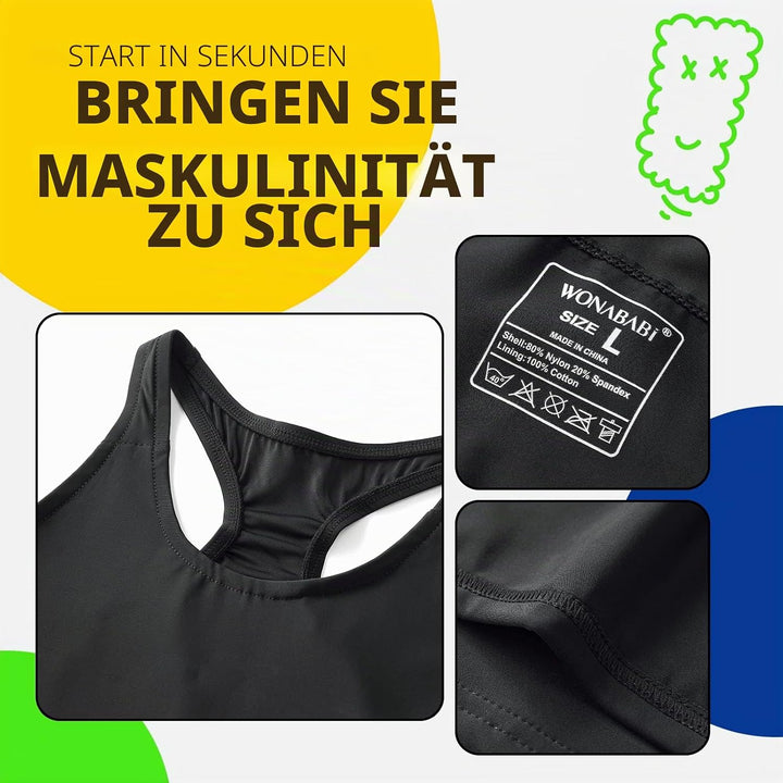 Wonababi Brustbinder, ultraflacher Transbinder mit Pull-on-FTM-Binder-BH Schwarz L, Schwarz L