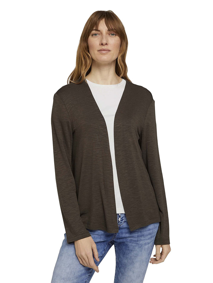 TOM TAILOR Damen 1025786 Cardigan T-Shirt, 10669-Grape Leaf Green, S