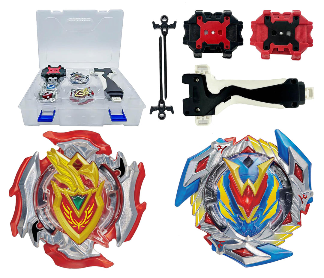 Gytobytle104 & 105 Bey Kampfkreisel Metal Fusion Blade Kreisel Set mit Launcher Griff Valtryek Achil