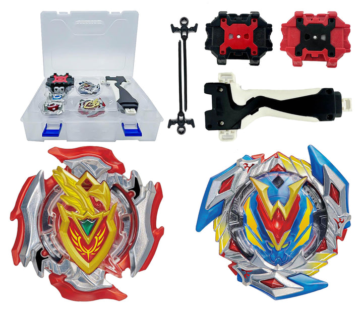 Gytobytle104 & 105 Bey Kampfkreisel Metal Fusion Blade Kreisel Set mit Launcher Griff Valtryek Achil