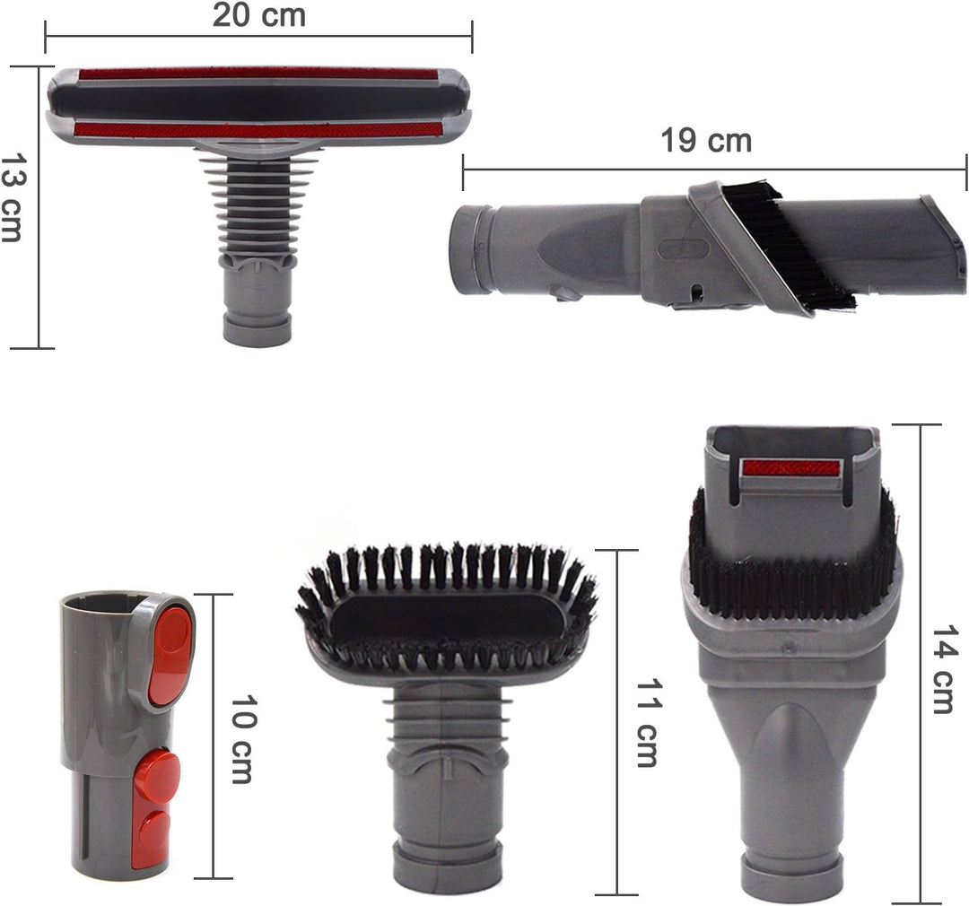 Zubehör-Set Ersatz für Dyson V8 V7 V10 Staubsauger mit Adapter - Ersatzteile Bürste Düse Bodendüse f