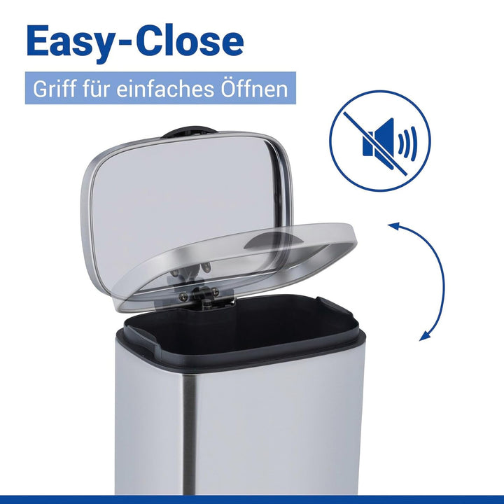WENKO Wand-Kosmetikeimer Mod. Sare 3 Liter, Mülleimer mit Deckel und Easy-Close Absenkautomatik, Bad