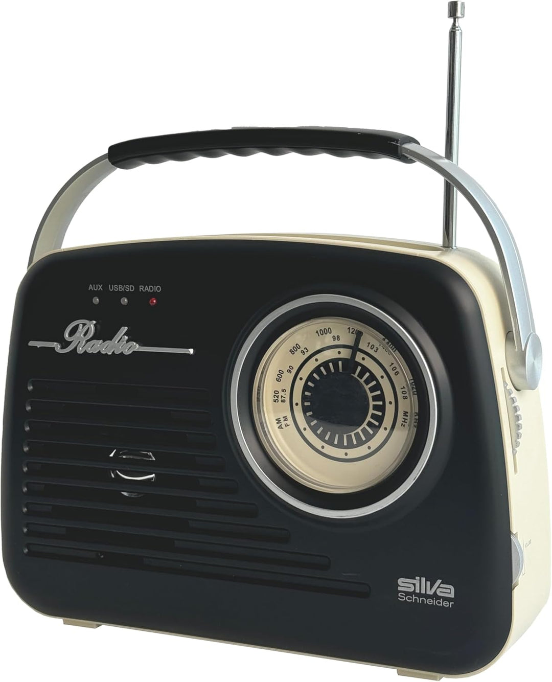 Silva-Schneider Mono 1965, Kofferradio, Netz- oder Batteriebetrieb, schwarz Schwarz Single, Schwarz
