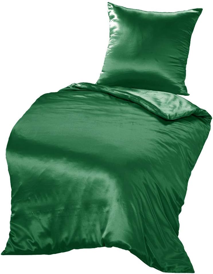 THXSILK Seidenbettwäsche Set 2 teilig, Bettbezug 155 x 220 cm und 80 x 80 cm Kissenbezug, Hypoallerg