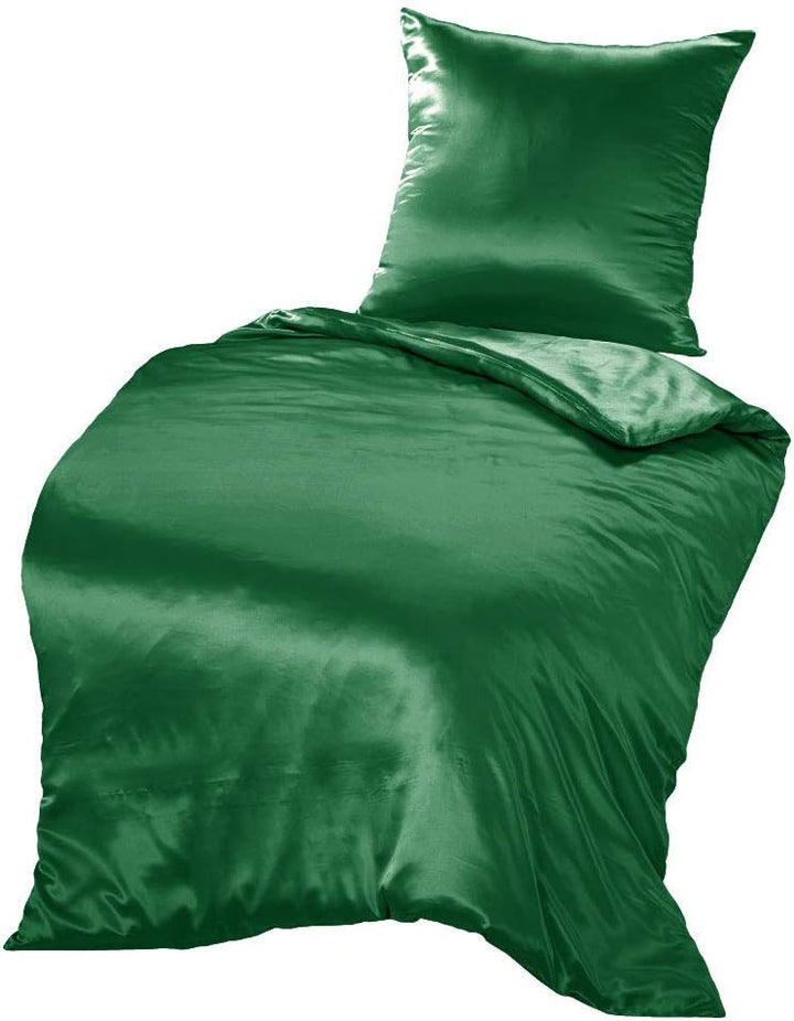 THXSILK Seidenbettwäsche Set 2 teilig, Bettbezug 155 x 220 cm und 80 x 80 cm Kissenbezug, Hypoallerg
