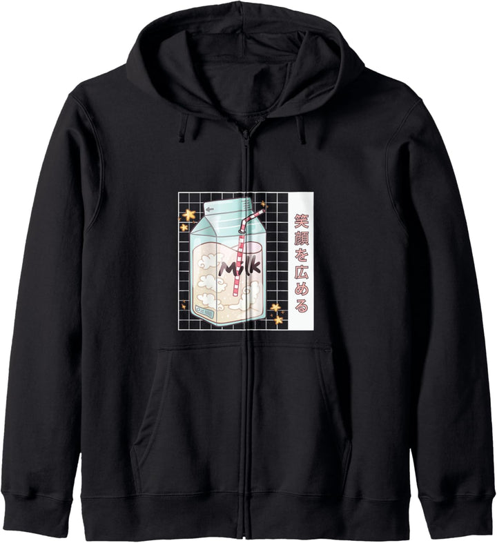 Japanese Milk Carton Soft Drink Aesthetic Vaporwave Kapuzenjacke