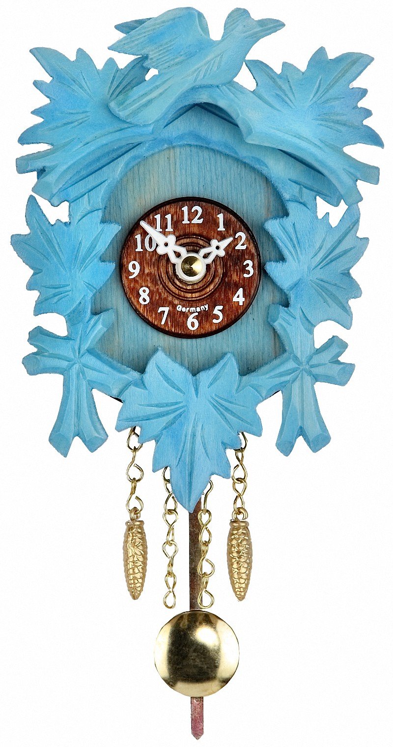 Trenkle Kuckulino Schwarzwalduhr mit Quarzwerk und Kuckuckruf, blau
