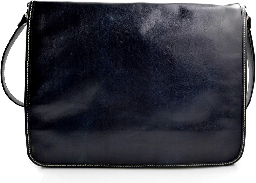 Leder herren aktentasche messenger ledertasche umhangetasche schultertasche tragetasche made in Ital