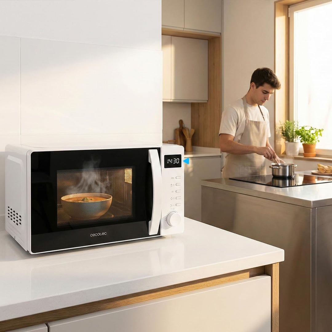 Cecotec Mikrowelle Proclean 5005 White. 20 Liter Fassungsvermögen, 700W Leistung, 3DWave-Technologie