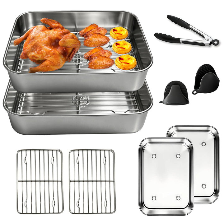 AirFryer Zubehör 6-Piece Set for Ninja Dual Zone & FlexDrawer, 2 X 304 Auflaufform Edelstahl & Grill