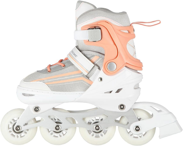 2in1 Inlineskates/Schlittschuhe Nils Extreme Lucky Weiss/Rosa ABEC7 Gr. 34-38 verstellbar
