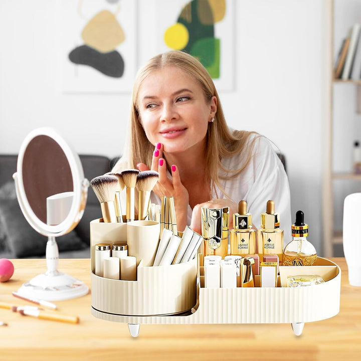 Schminktisch Kosmetik Make Up Organizer, Makeup Skincare Organizers, 360° Drehbar Multifunktionale P