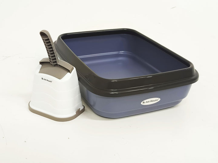 Katzentoilette offen mit Rand 40x50x15 cm Set Streuschaufel und Behälter 100% Recycling Material! Pe