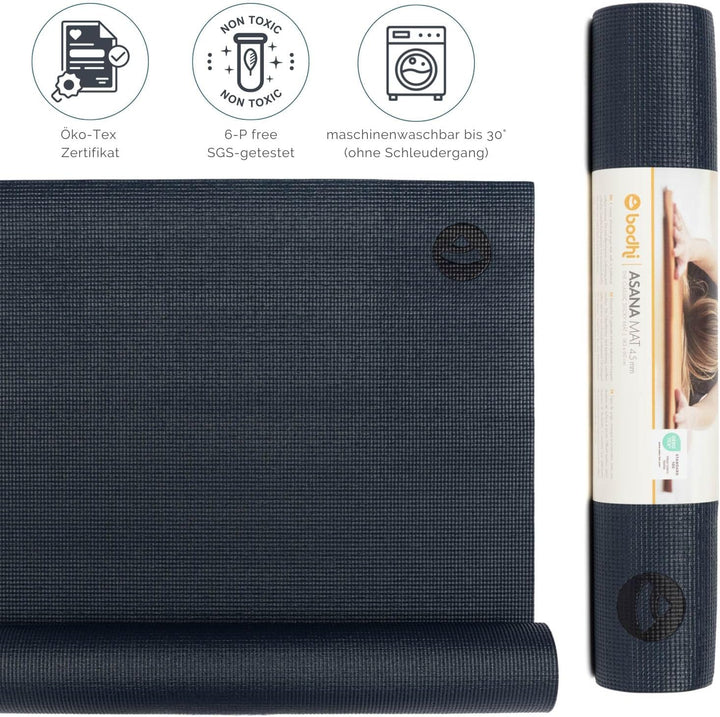 Bodhi Yogamatte Asana | Universelle Übungsmatte | Schadstofffrei & Waschbar | Matte aus PVC | Fitnes