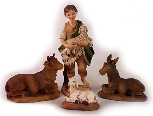 Krippenfiguren Set aus Polyresin, handbemalt. Markuskrippe. 11 TLG. 11 cm.