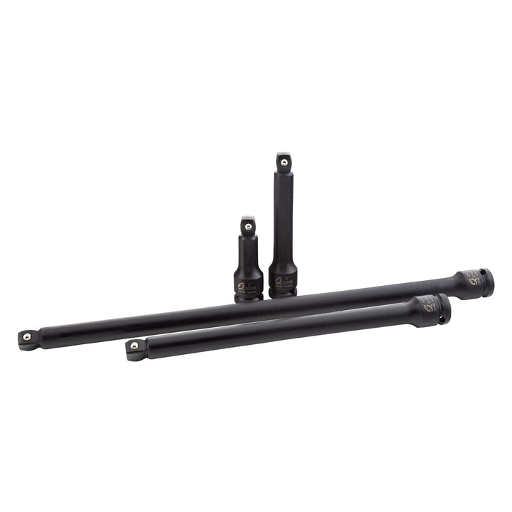 Sunex 2504 1/2 Zoll Antrieb Schlagverlängerung Set 4-teilig SAE 3" - 15" Cr-Mo Stahl Radius Eckdesig