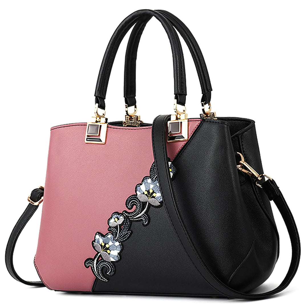 DIRRONA Damen Handtasche Mode Blumenmuster Schulterbeutel Grosse Kapazität Umhängetasche Casual Reis