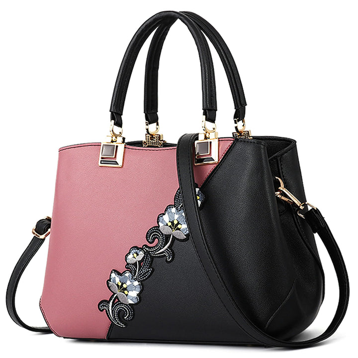 DIRRONA Damen Handtasche Mode Blumenmuster Schulterbeutel Grosse Kapazität Umhängetasche Casual Reis