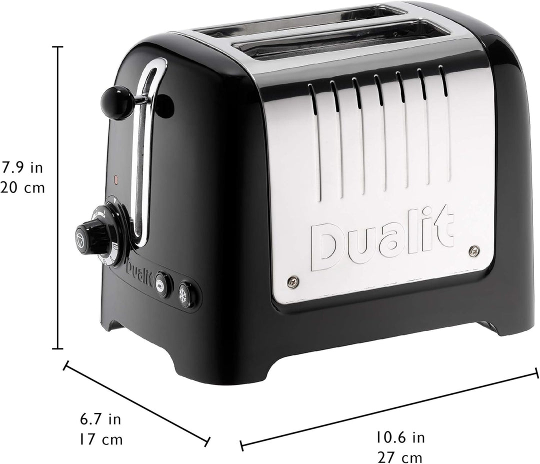 Dualit Lite 2 Scheiben Toaster - 1,1kW Toastet 60 Scheiben Toast Pro Stunde - Poliert mit Rand in Sc