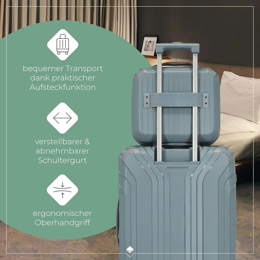 travelite Handgepäck Kosmetikkoffer Hartschale mit recyceltem Innenfutter, Gepäck Serie ELVAA: Styli