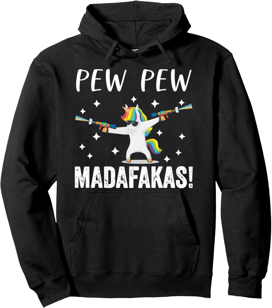 Einhorn PewPewPew Mada-Fakas Einhorn Crazy Pew Pullover Hoodie