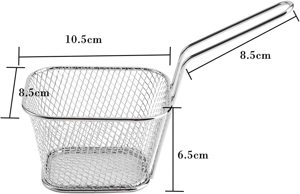 8 Stücke Frittierkorb Mini-Edelstahlchips Frittierkörbe Lebensmittelpräsentation Sieb Kartoffelkochw