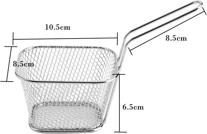 8 Stücke Frittierkorb Mini-Edelstahlchips Frittierkörbe Lebensmittelpräsentation Sieb Kartoffelkochw