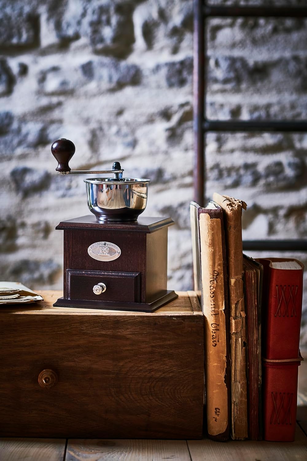 Peugeot Manuelle Kaffeemühle Brésil mit einstellbarem Mahlwerk, Höhe: 21 cm, Holz / Stahl, Braun, 19