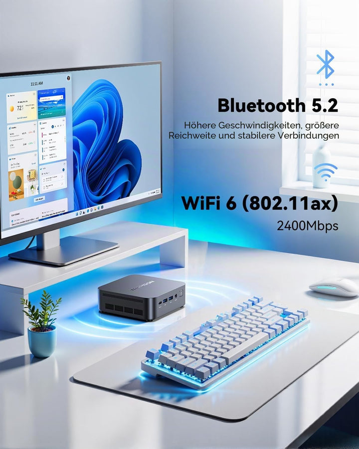 Thomson K3 Mini PC АMD Ryzen 7 7730U(8C/16T, bis zu 4,5 GHz), 16 GB DDR4 512 GB M.2 SSD Mini Desktop