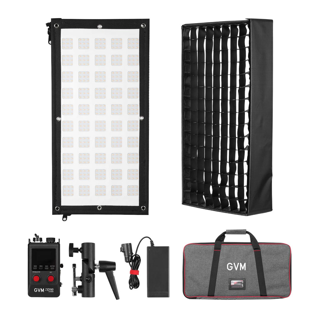 GVM ZipTile Z150B Bi-Color Flexibles LED-Videolicht 2700K–6800K, 150W Panellicht 15500 Lux/m, 12 Lic