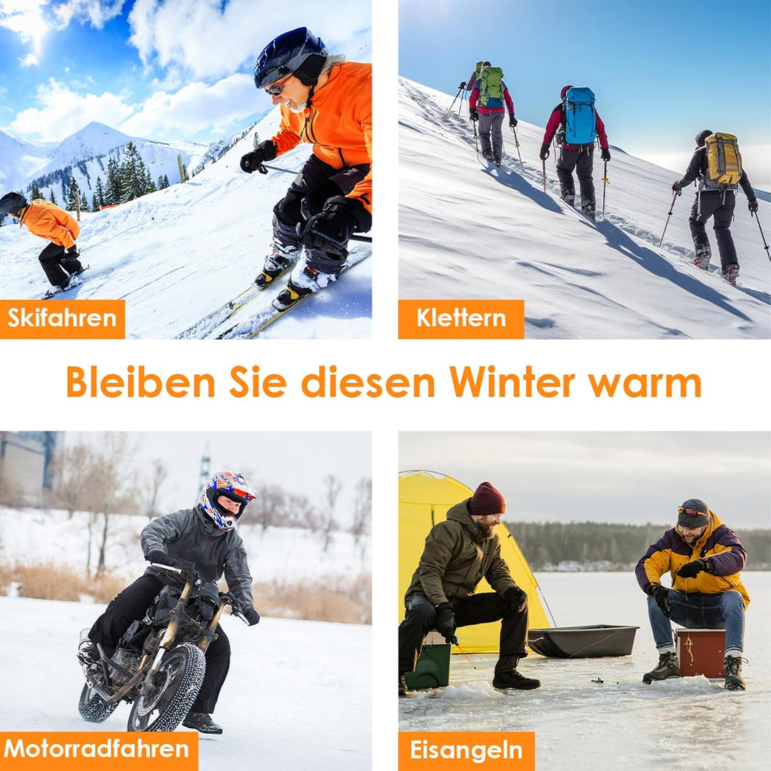 Minthouz W13 Beheizte Handschuhe, 5V 5000mAh Akku Beheizbare Handschuhe für Herren Damen, Wärmehands