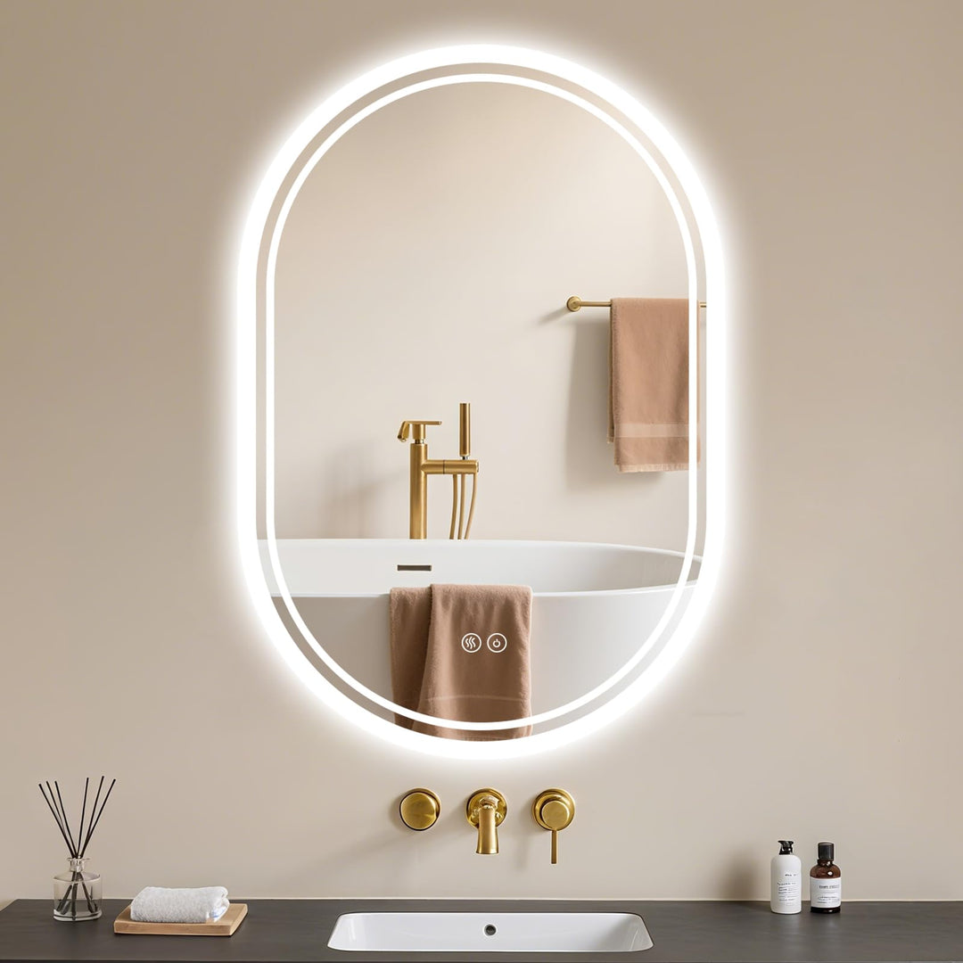 Badspiegel-mit-Beleuchtung - Badezimmerspiegel LED Badezimmer Spiegel mit Beleuchtung Beschlagfrei,