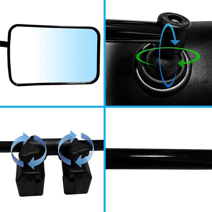 LCAUTFR Wohnwagenspiegel 2 Stück Abschleppspiegel Zusatzspiegel Universal für Auto Wohnmobile Carava