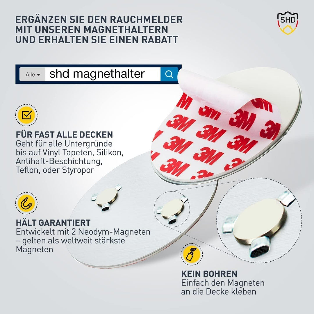 Rauchmelder 10er Set, 10 Jahre Garantie, DIN EN14604 geprüft, BSI Zertifiziert, 10 Stück Brandmelder