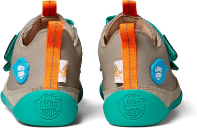 Affenzahn Barfussschuh Leder Buddy mit Klettverschluss Weich rutschfest Flexibel Reflektierend für J