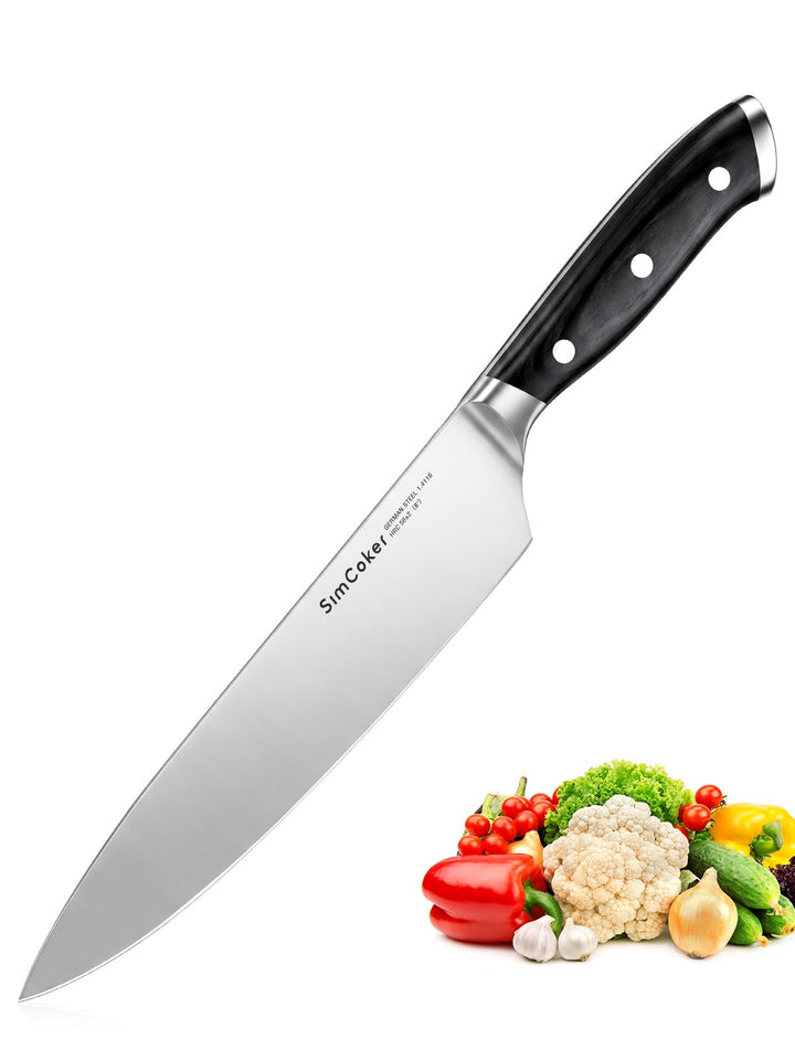SimCoker Kochmesser,Profi Chefmesser 20CM,Scharfe Küchenmesser,Fleischmesser,Deutscher HC Edelstahl